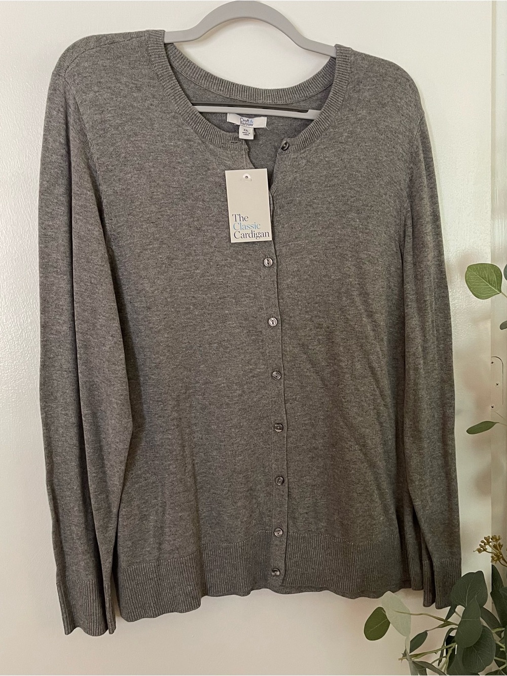 croft & barrow Gray Button-Front Classic Cardigan